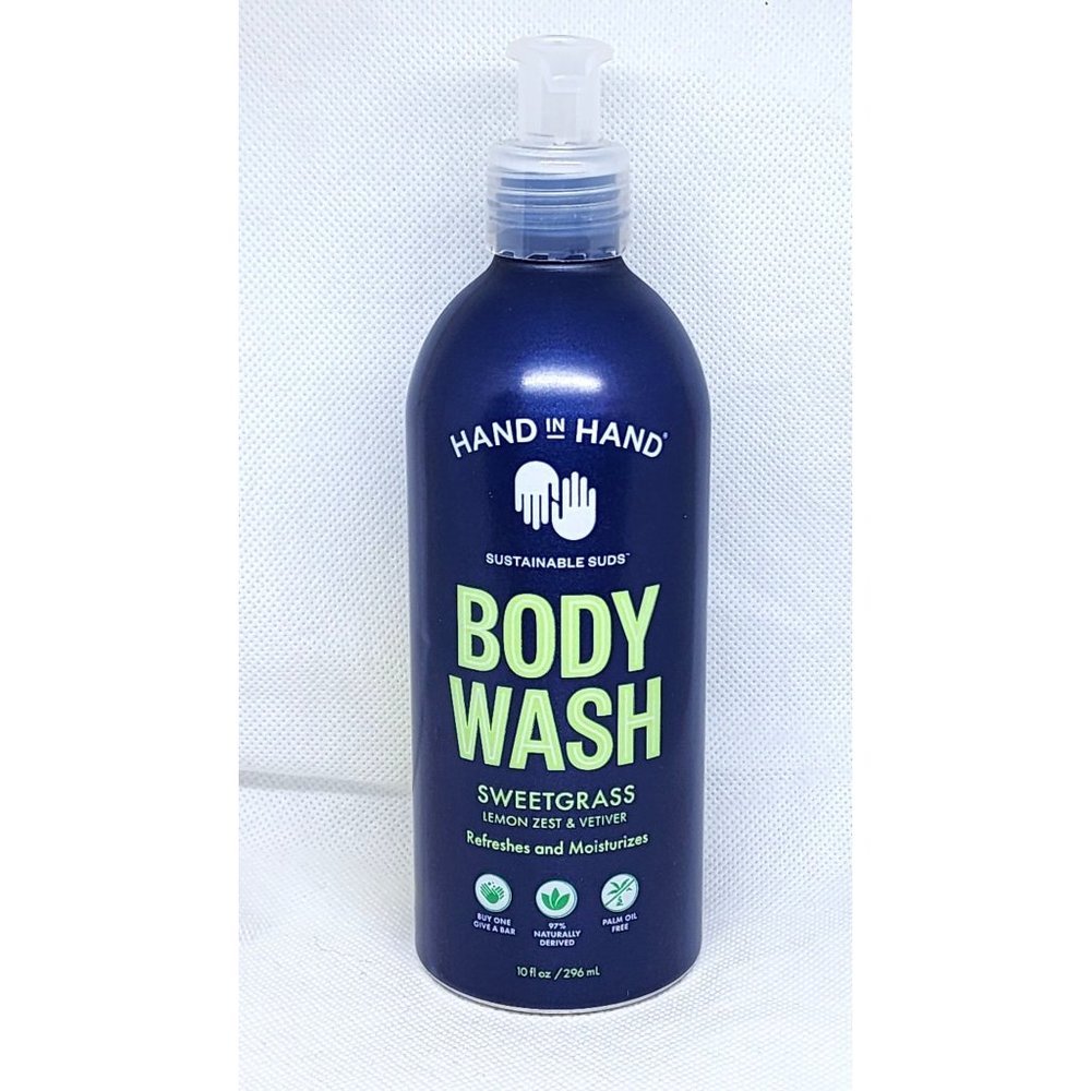 Hand In Hand Sustainable Suds Sweetgrass Lemon Zest & Vetiver Body Wash